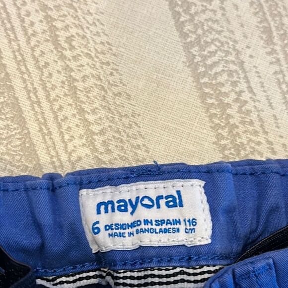 Mayoral Boys Adjustable Waist Blue Pants - Size 6 - Picture 3 of 7